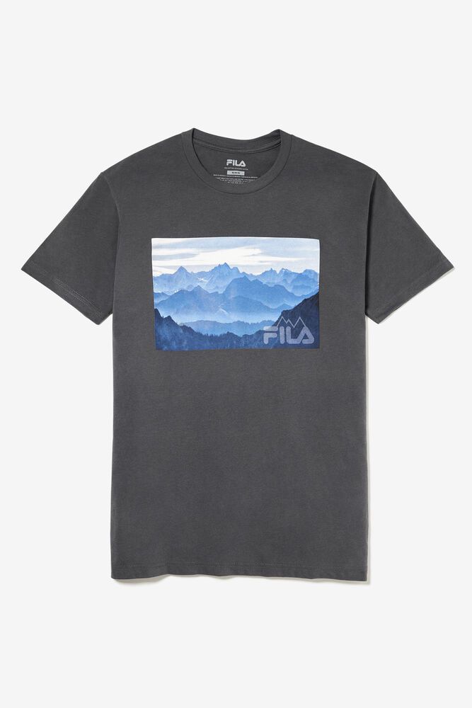 Fila T-Shirt Mens Grey Mountain Vista - Ireland 24586-NRAS